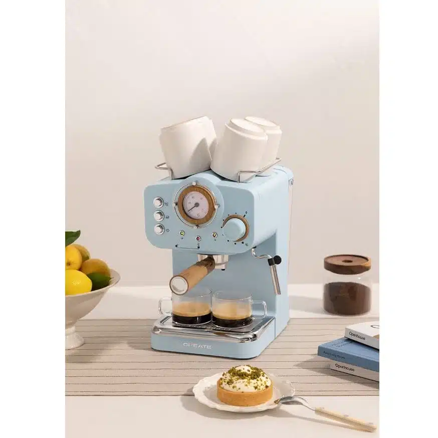 Create - Thera Matt Retro Express Coffee Machine / bleu / 1100W