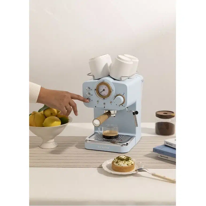 Create - Thera Matt Retro Express Coffee Machine / bleu / 1100W
