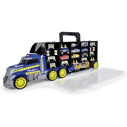 Dickie Toys - Police Transporter – Toy Truck with 9 Cars