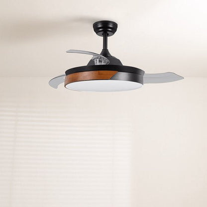 CREATE - WIND CLEAR - Silent ceiling fan 40W Ø107 cm - Black & Dark wood - With light