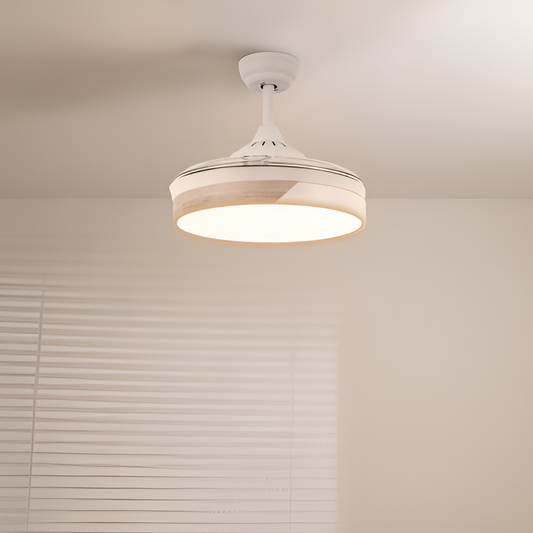 Create - Wind Clear Silent Ceiling Fan  40W Ø107 cm - White and Natural wood - With light
