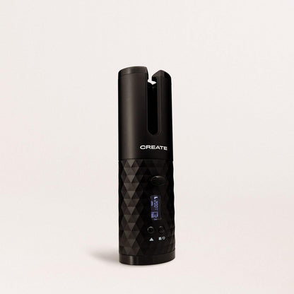 CREATE Tourmaline Portable Wireless Curling Iron - Wireless Portable Hair Curler