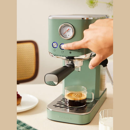 CREATE - Thera Classic Compact Espresso Machine – Semi-Automatic, 20 Bar, 1350 W - Sage Green
