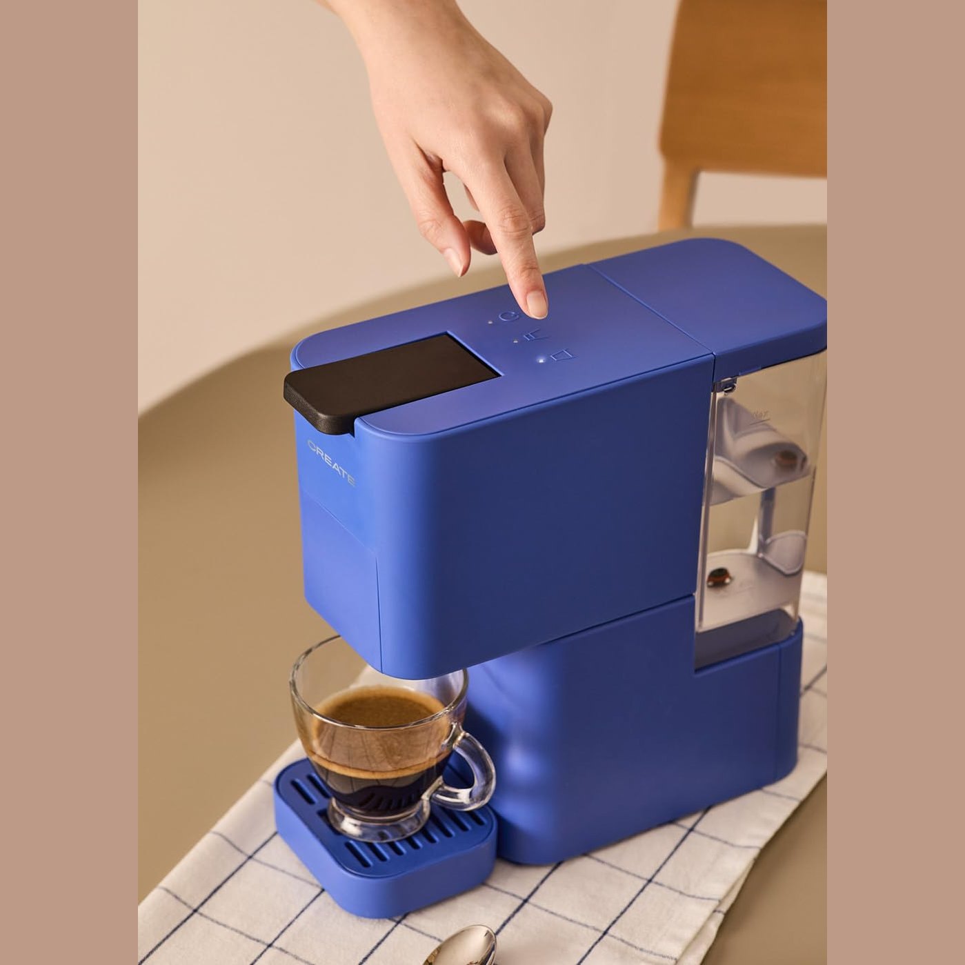 CREATE THERA STUDIO Multi-Capsule Espresso and Ground Coffee Machine in Cobalt Blue