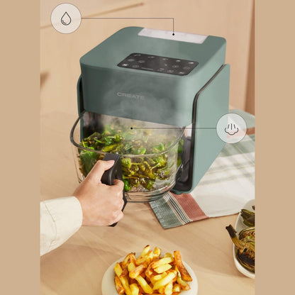 CREATE - Air Fryer Mist Oil Free Fryer 4.2 L with Steam Release – Sage Green