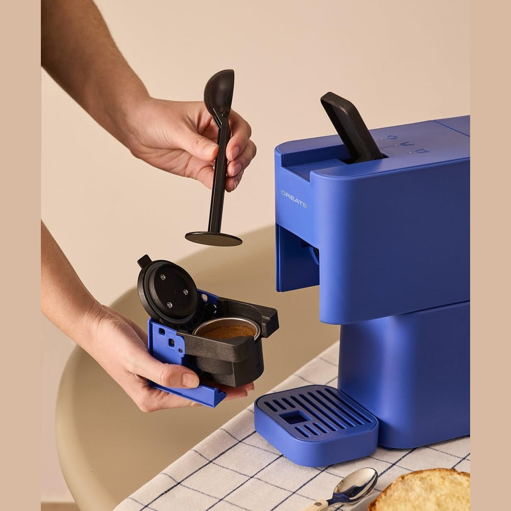 CREATE THERA STUDIO Multi-Capsule Espresso and Ground Coffee Machine in Cobalt Blue