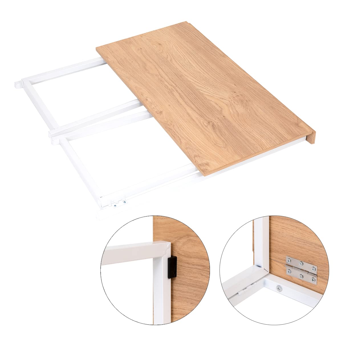 H&H Happy Home Foldable Computer Desk with Antique Style