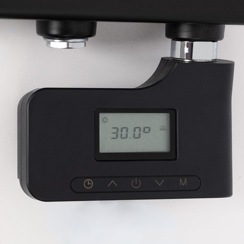 Create - Warm Towel Modern/Electric Towel Holder for Wall Black / 80 x 50 cm / 2 in 1, 6 Operating Modes, LCD Display, Timer up to 24 Hours, 400 W