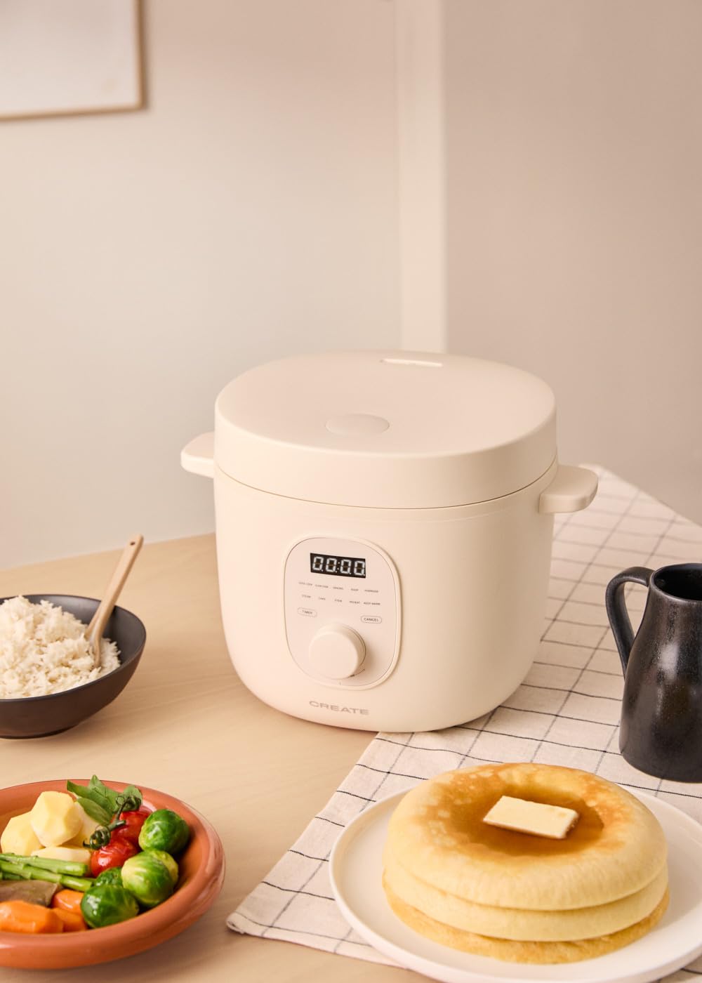 CREATE Multifunctional Electric Rice Cooker 3L Cream White