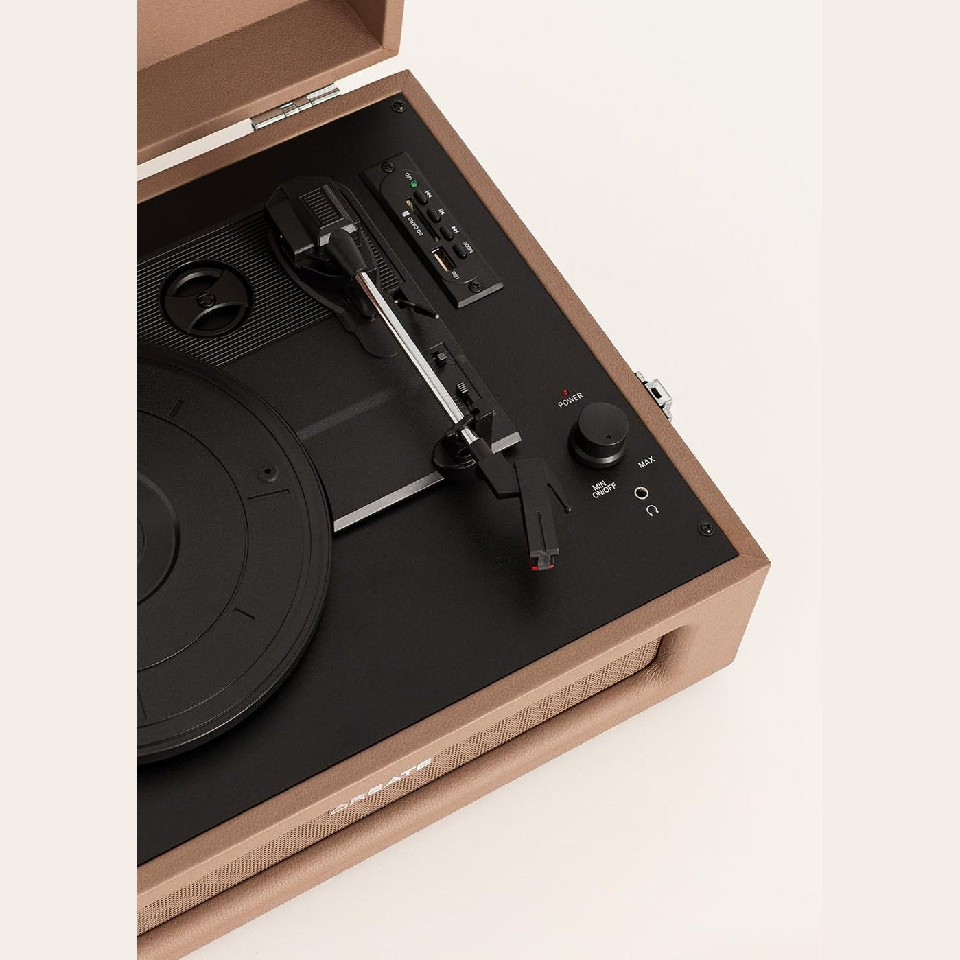 CREATE Retro Mocha Record Player with Bluetooth and USB