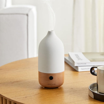 CREATE - Aroma Ceramic Aroma Diffuser and Mini Humidifier – Cream White (100 ml) 