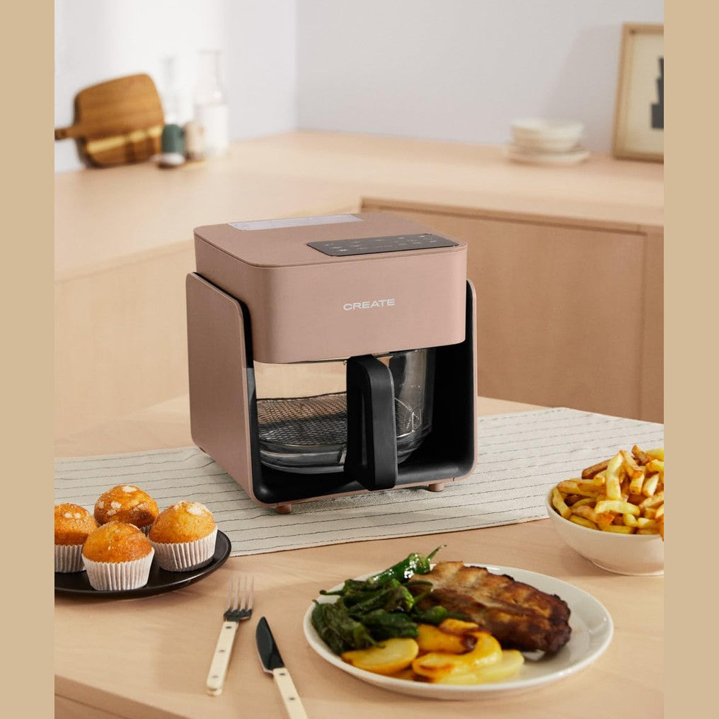 CREATE 4.2L Mist Oil-Free Hot Air Fryer with Mocha Water Steamer