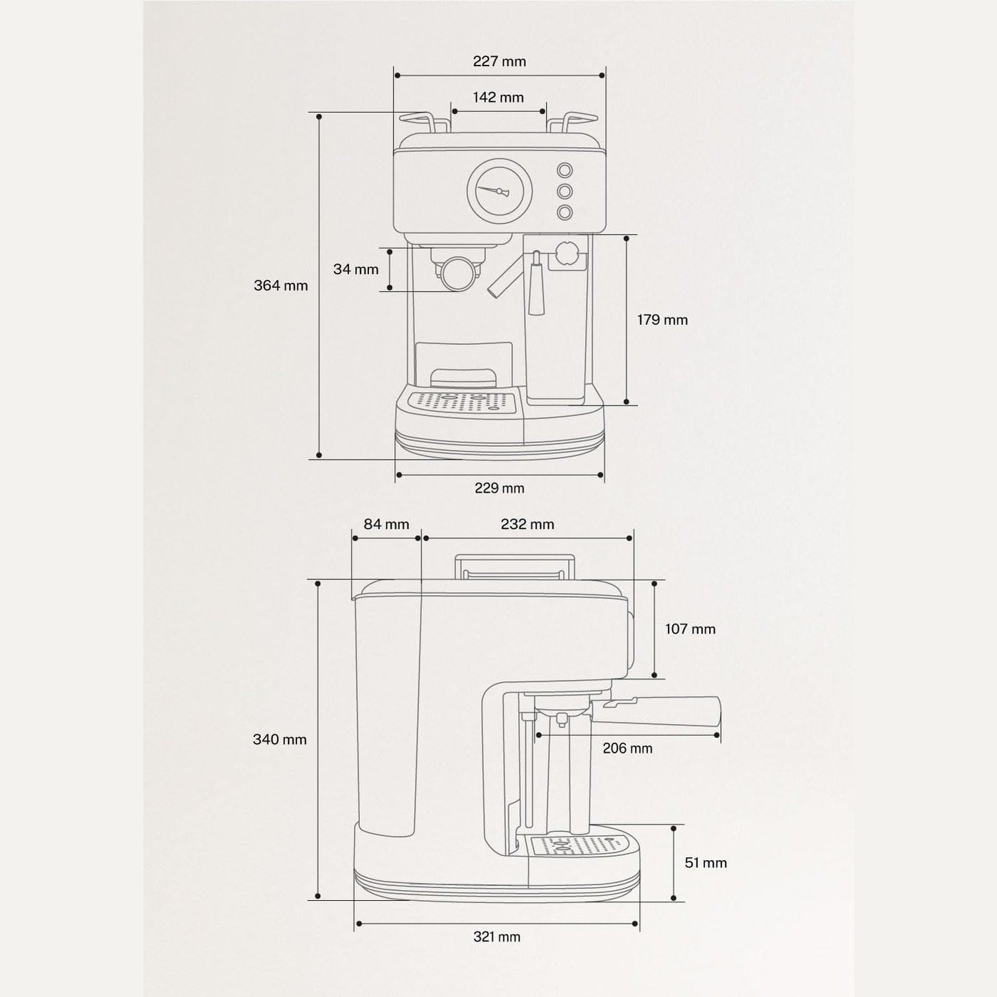 Create - Thera Matt ProEspresso Machine / Terracotta /1250W / 20bar