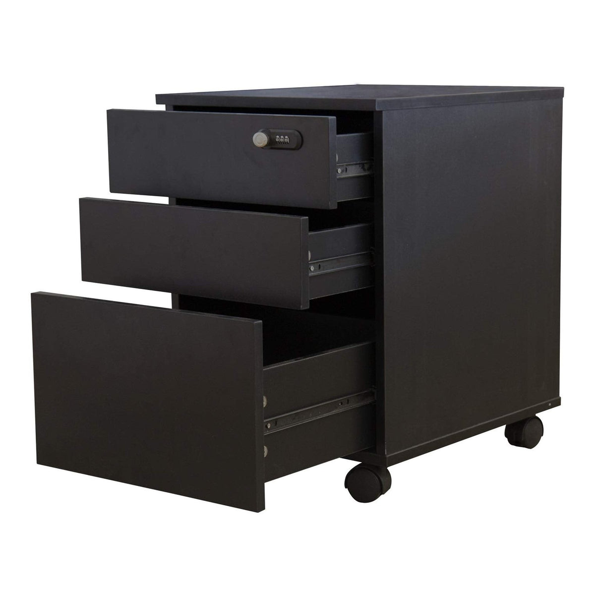Happy Home 3 Drawer Lockable Wooden Document Cabinet
