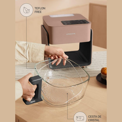 CREATE 4.2L Mist Oil-Free Hot Air Fryer with Mocha Water Steamer