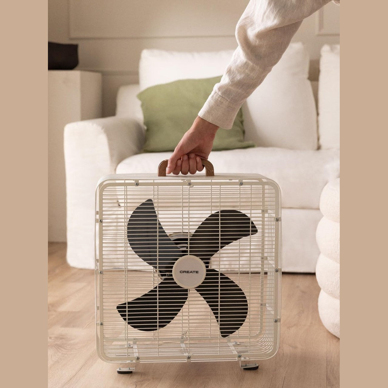CREATE - Air Floor Box Industrial Floor Fan – 90W, White