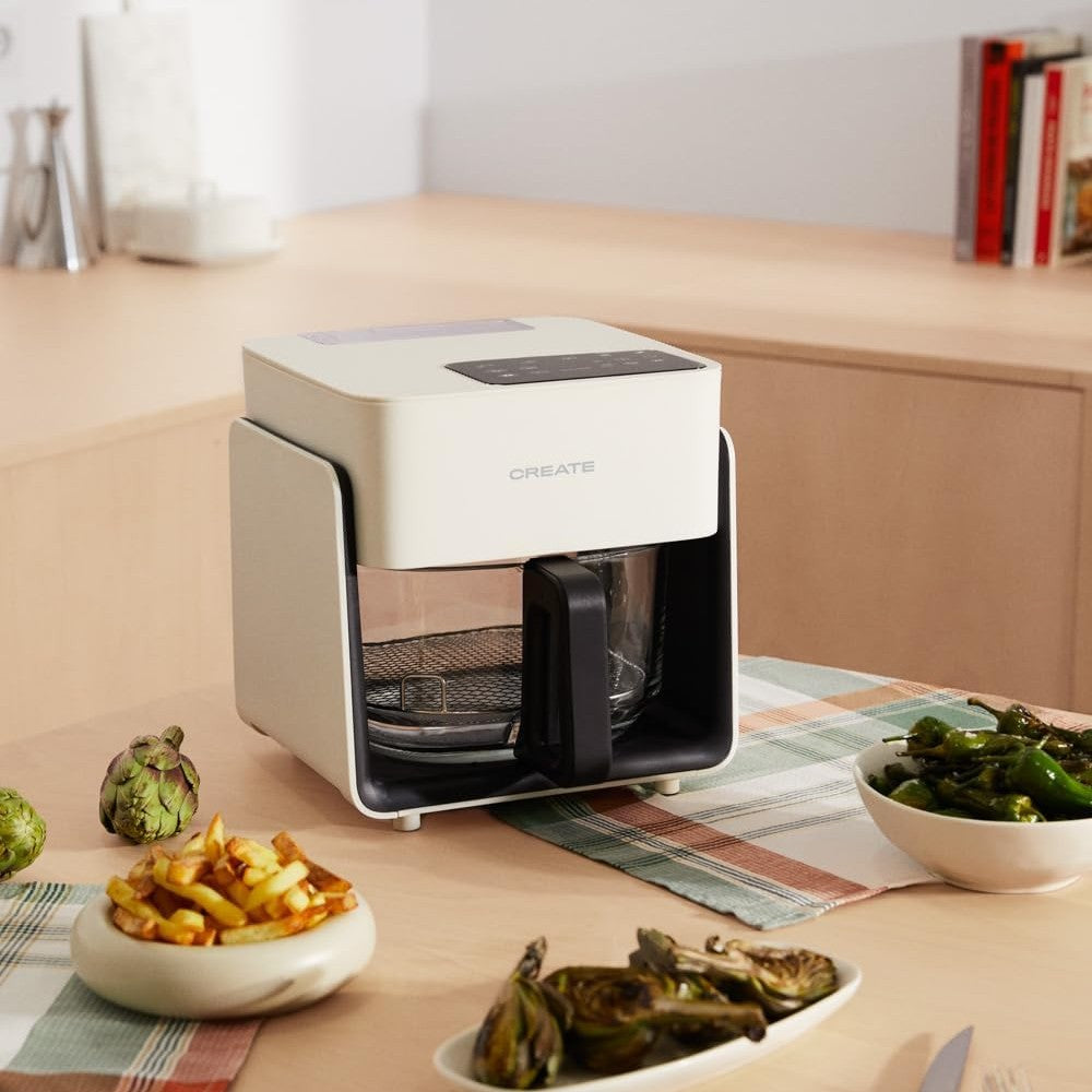 CREATE - Air Fryer Mist Oil Free Fryer 4.2 L with Steam Release – Off White