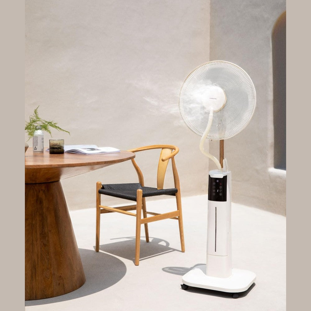 CREATE Portable Nebulizing Standing Fan - White