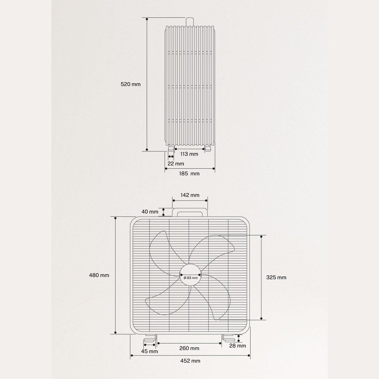 CREATE - Air Floor Box Industrial Floor Fan – 90W, Black