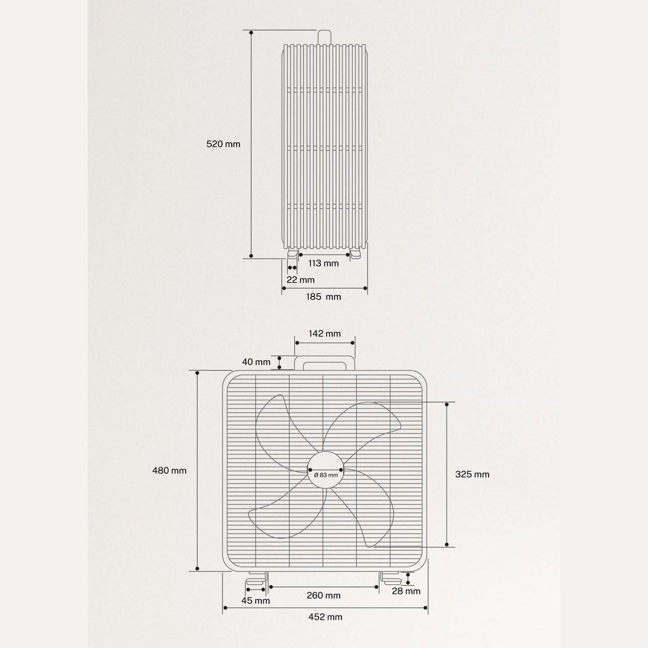 CREATE - Air Floor Box Industrial Floor Fan – 90W, Black