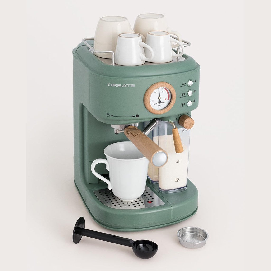 CREATE Semi-Automatic Espresso Machine - Black 15 Bar