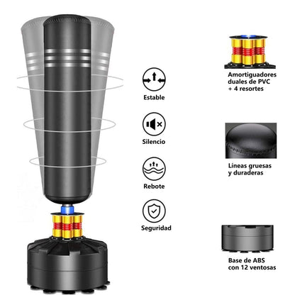 Moziel Free Standing Boxing Bag with 12 Suction Cups