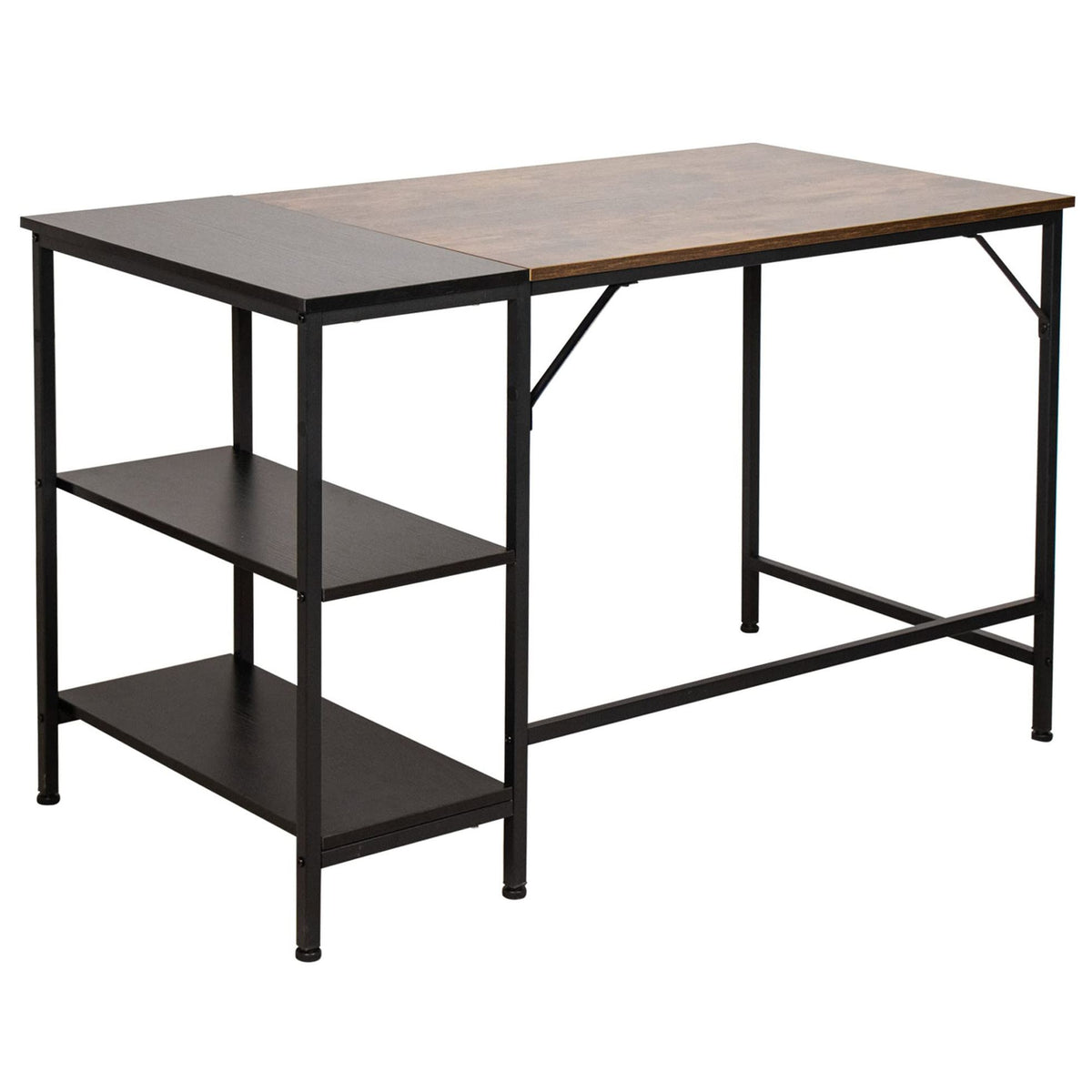 CLP Ocala Wooden Office Desk with Attached Shelf