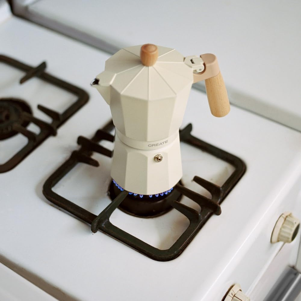 Create - THERA MOKA RETRO – Italian Coffee Maker off white