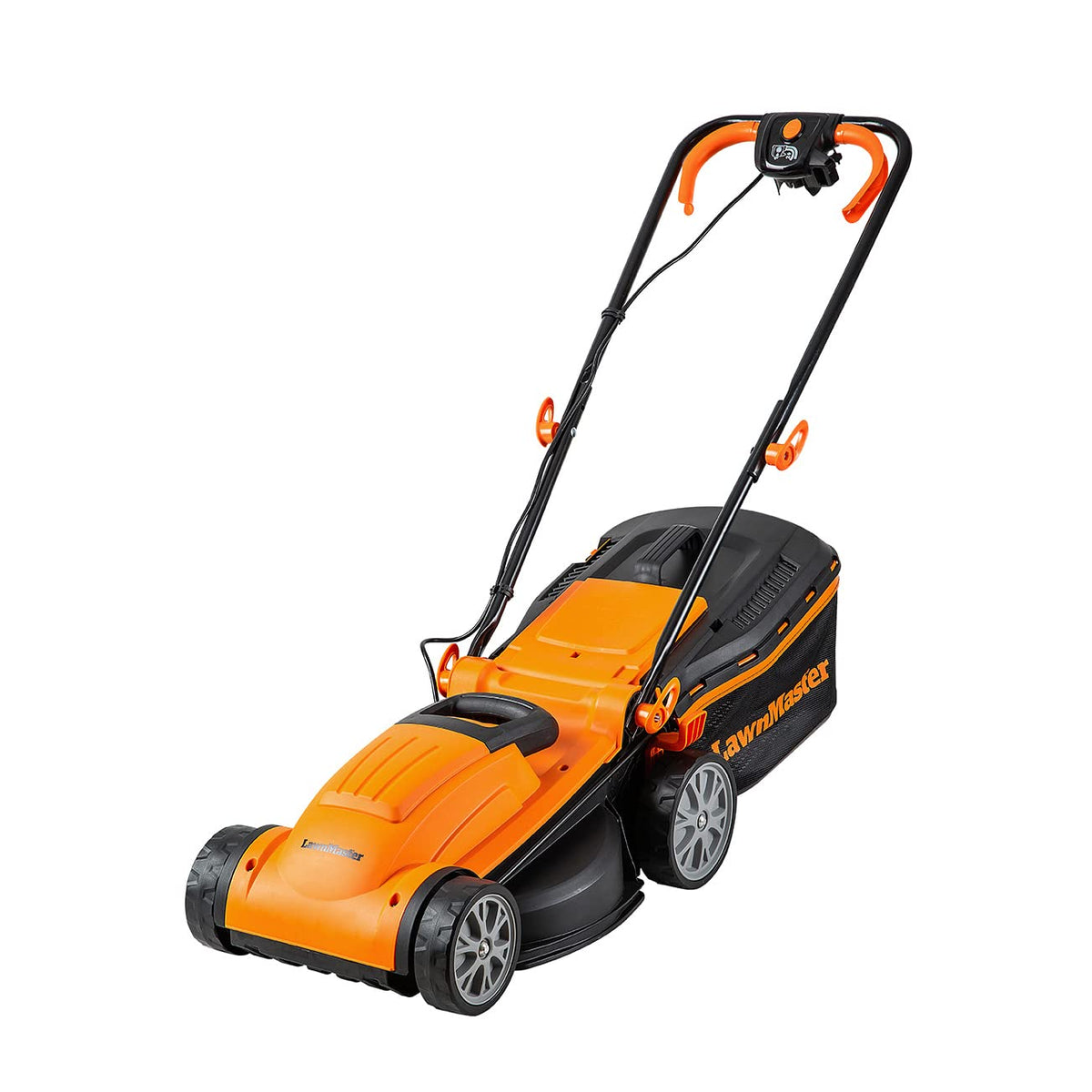 Lawnmaster 1400W electric lawnmower with 34cm cutting width and 6-stage height adjustment