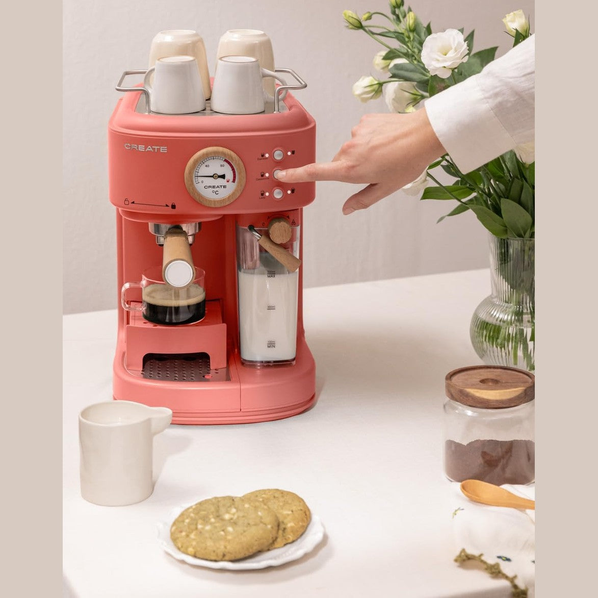 Create - Thera Matt ProEspresso Machine / Terracotta /1250W / 20bar