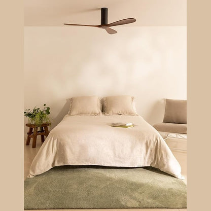 CREATE - Windtube Ceiling Fan Black Dark Wood Wings with Remote Control 40 W Quiet Diameter 132 cm 6 Speeds Timer DC Motor Summer Winter Operation