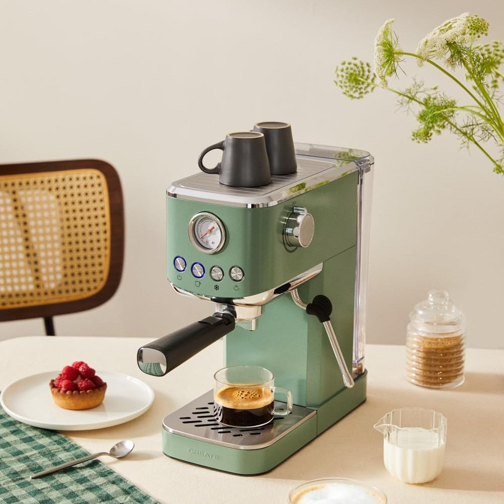 CREATE - Thera Classic Compact Espresso Machine – Semi-Automatic, 20 Bar, 1350 W - Sage Green