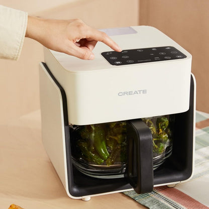 CREATE - Air Fryer Mist Oil Free Fryer 4.2 L with Steam Release – Off White
