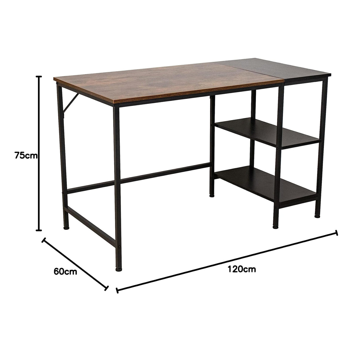 CLP Ocala Wooden Office Desk with Attached Shelf
