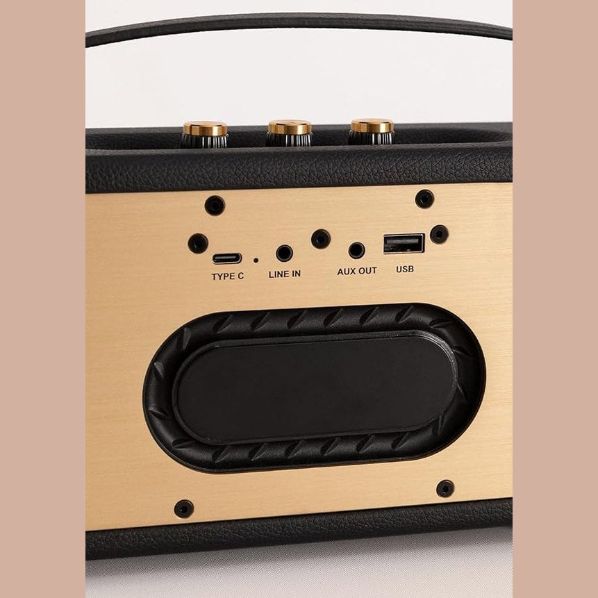CREATE - Retro Portable Speaker – Bluetooth, USB and AUX (Black, 40W)