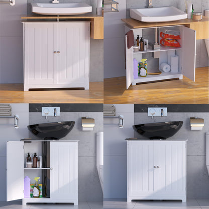 Lucn Pedestal Bathroom Cabinet with 2 Doors and Adjustable Shelf