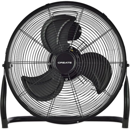 CREATE - AIR FLOOR RETRO – Black Industrial Floor Fan (16")