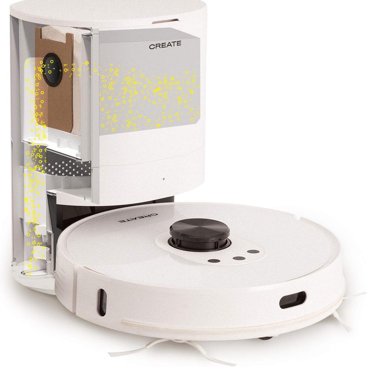 CREATE -  NETBOT LS27 / Laser Robot Vacuum Cleaner with Automatic Emptying / High Power 2700Pa, WiFi, for All Floor Types, Programmable