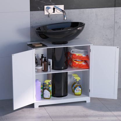 Lucn Pedestal Bathroom Cabinet with 2 Doors and Adjustable Shelf