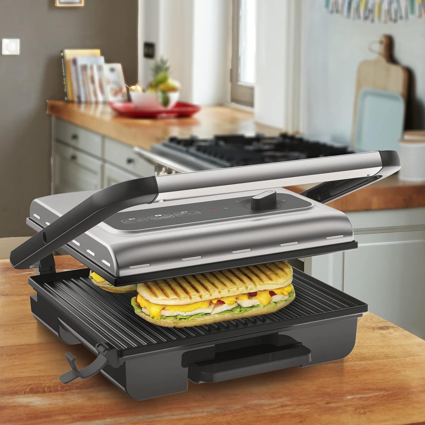 Tefal - Inicio Contact Grill – Stainless Steel/Black