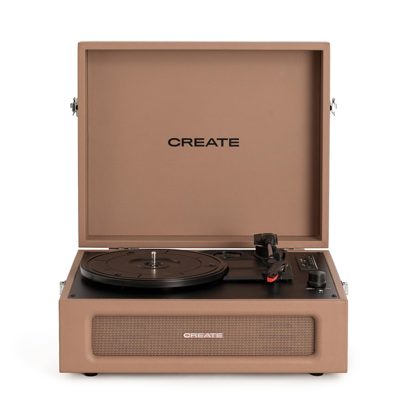 Retro Mocha CREATE Record Player with Bluetooth, USB, SD, MicroSD and MP3 capabilities
