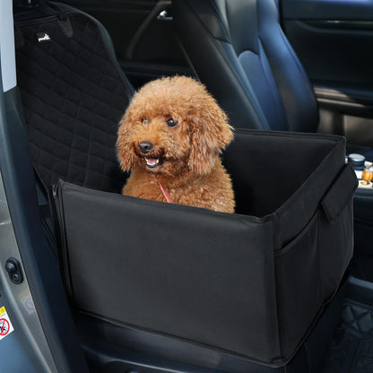 Pecute dog car seat with a sturdy design, featuring a waterproof surface and non-slip bottom