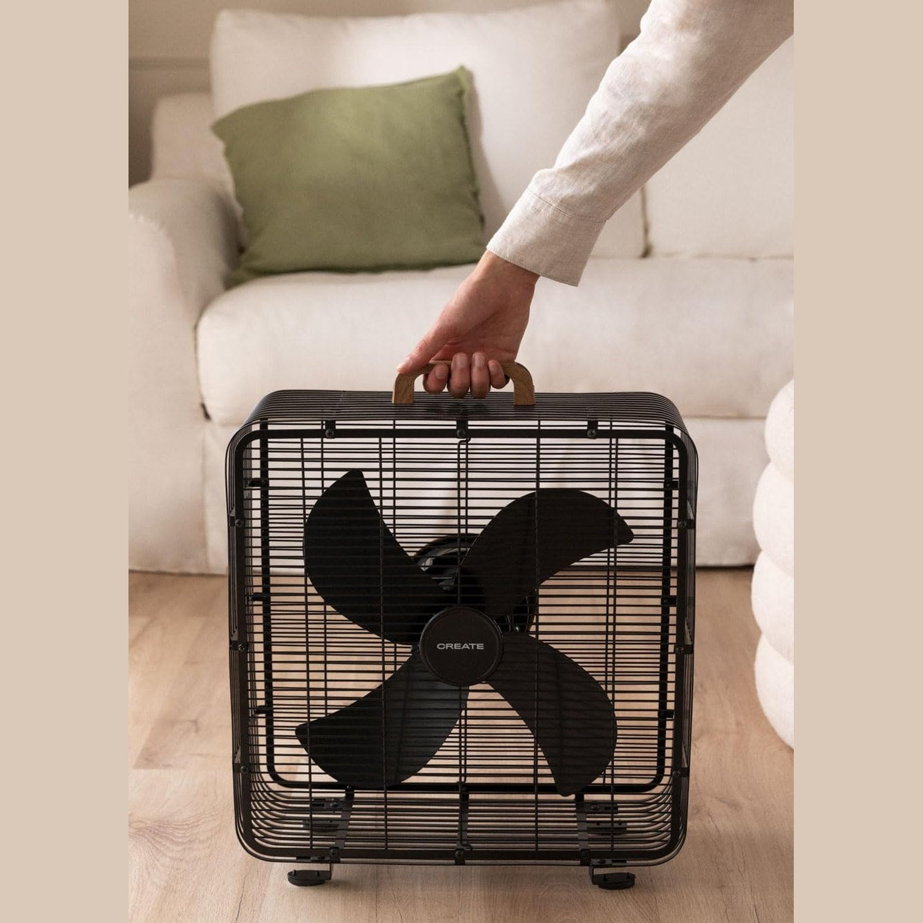 CREATE - Air Floor Box Industrial Floor Fan – 90W, Black