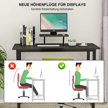 Chleby Adjustable Modern Computer Desk with Holder, Black