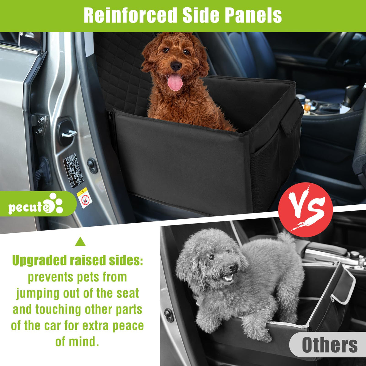 Pecute Waterproof Dog Car Seat for Small to Medium Dogs