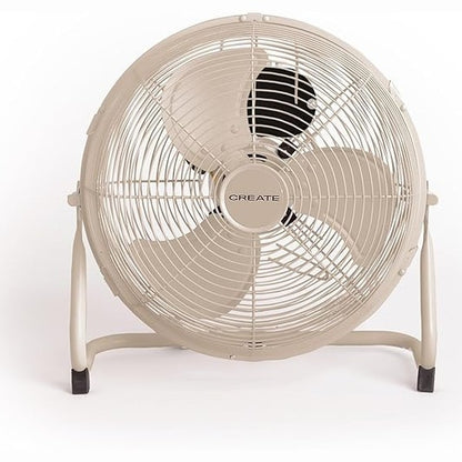 CREATE - AIR FLOOR RETRO – Sand Industrial Floor Fan (12")