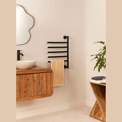 Create - Warm Towel Minimal/Electric Towel Rail with 180° Swivel Bars Black / 62.5 x 51.5,80W