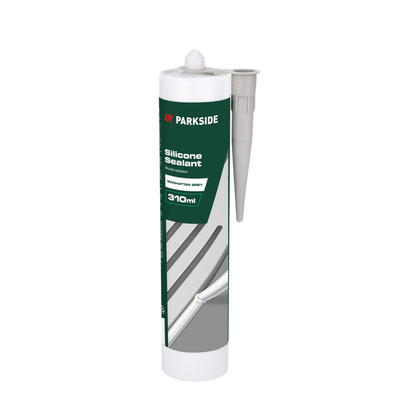310ml white Parkside silicone sealant, mold-resistant
