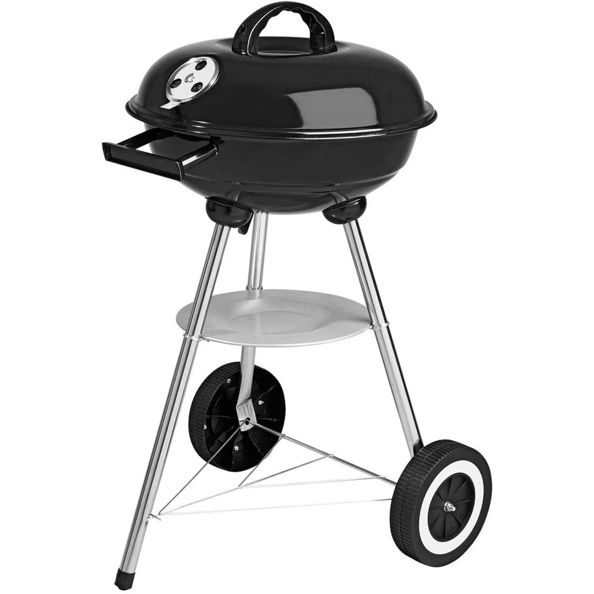 Grillmeister - Charcoal Barbecue - W 48 x H 84 x D 52 cm - Grill surface 44 cm - on Wheels