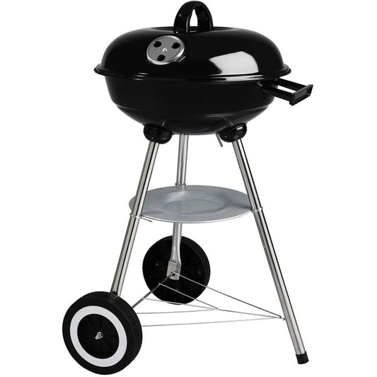 Grillmeister - Charcoal Barbecue - W 48 x H 84 x D 52 cm - Grill surface 44 cm - on Wheels